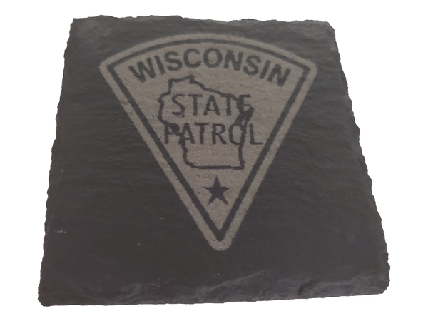 Wisconsin State Patrol Slate Coaster Set - WSP Graduation Gift